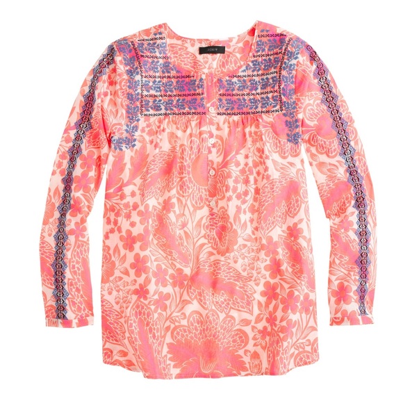 J. Crew • Hot pink embroidered tunic - Picture 3 of 8